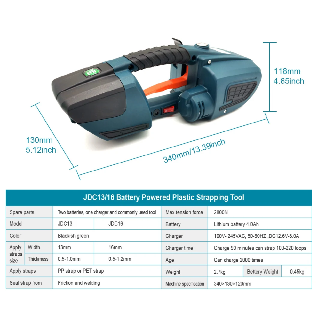 CE Approved, Jdc13/16 Battery Powered Plastic Strapping Tools for Sale