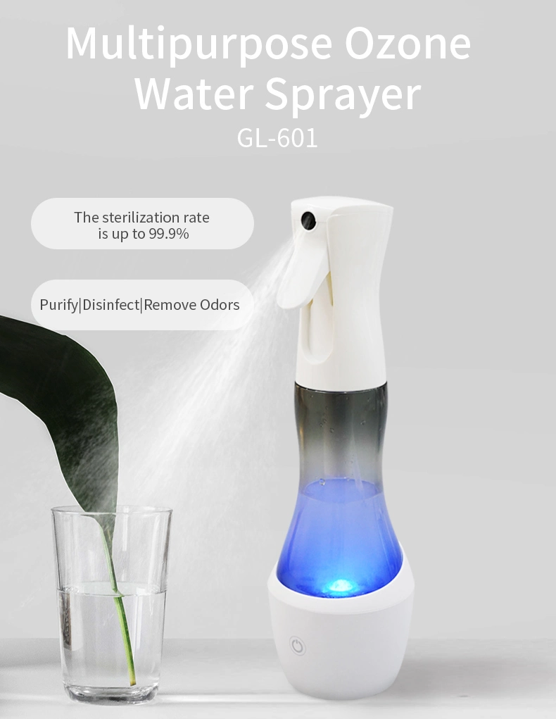 Household Portable 280ml Disinfection Ozone Water Sterilizers Ozone Water Sanititizing Sprayer Bottle for Vegetable Clean Disinfection Machine